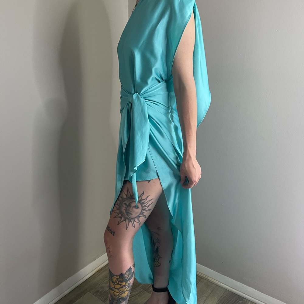 Elegant Aqua Blue Women's Dress